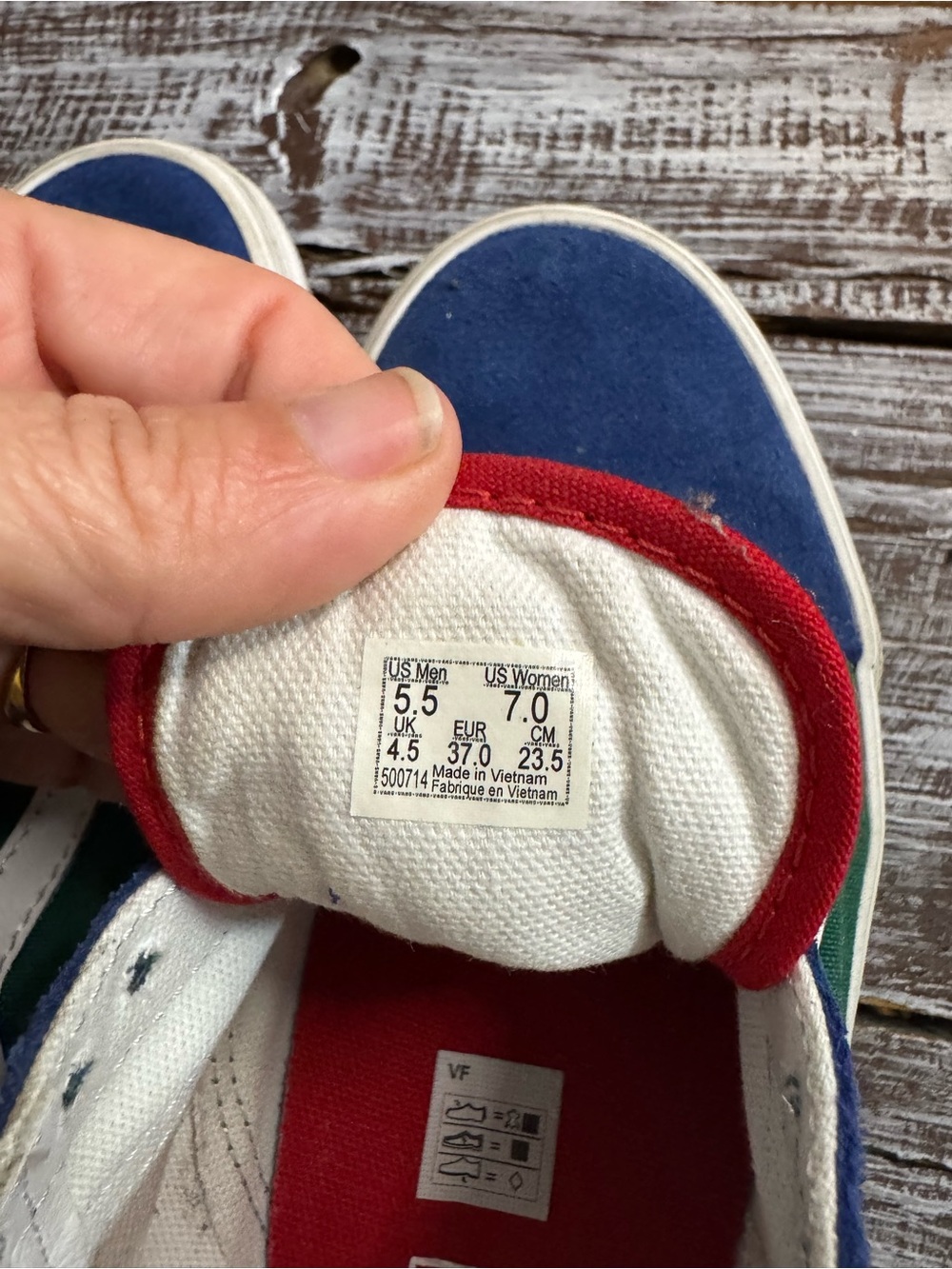 Vans Green & Blue Low-Top Sneakers with White Side Stripe - Picture 7 of 7